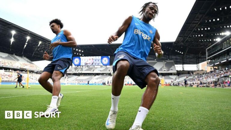 Renato Veiga and Carney Chukwuemeka training with Chelsea